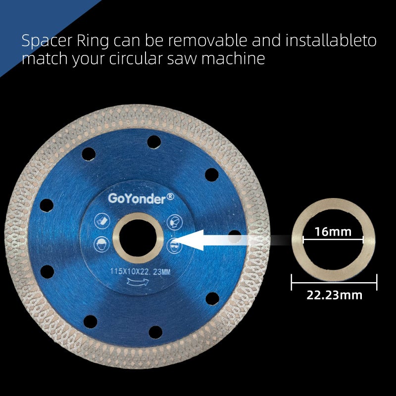 GoYonder 4.5 Inch Tile Blade, Super Thin Diamond Saw Blade for Cutting Porcelain Tiles, Granite Marble Ceramics (4.5") - Image 2